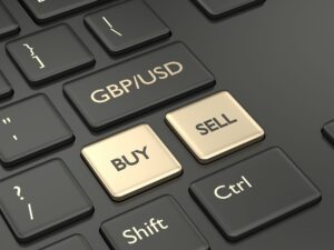3d render of computer keyboard with pound and dollar button